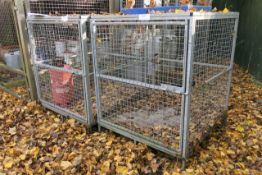 (2) Galvanised bottle storage cages 1220mm x 1270mm x 1500mm High