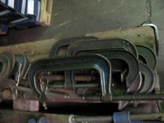 (7) various G clamps