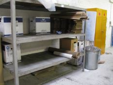 Coating materials and thinners to include steel rack and cupboard