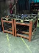 (2) Steel pallet benches