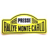 Monte Carlo Rally. Press plate, 1988