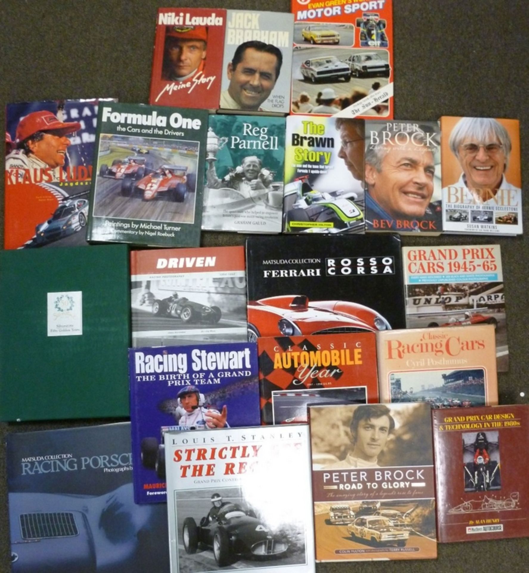 Assorted Motor Racing Books from the John Fitzpatrick Collection.