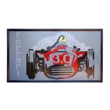 Large framed Acrylic Ferrari Painting