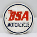 'BSA Motorcycle' Cast Iron Plaque