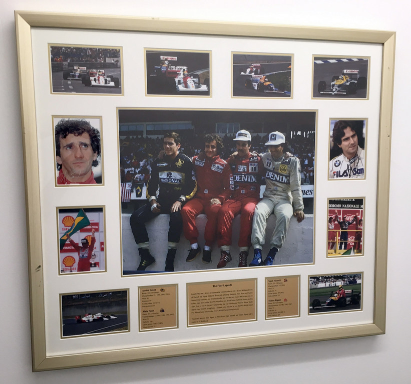 Mansell, Prost, Piquet signed presentation