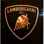 Lamborghini lacquered sign