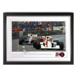 'Senna, Monaco Chase', signed Nigel Mansell CBE