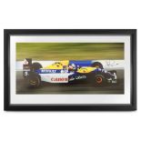 Nigel Mansell signed Williams FW14B poster