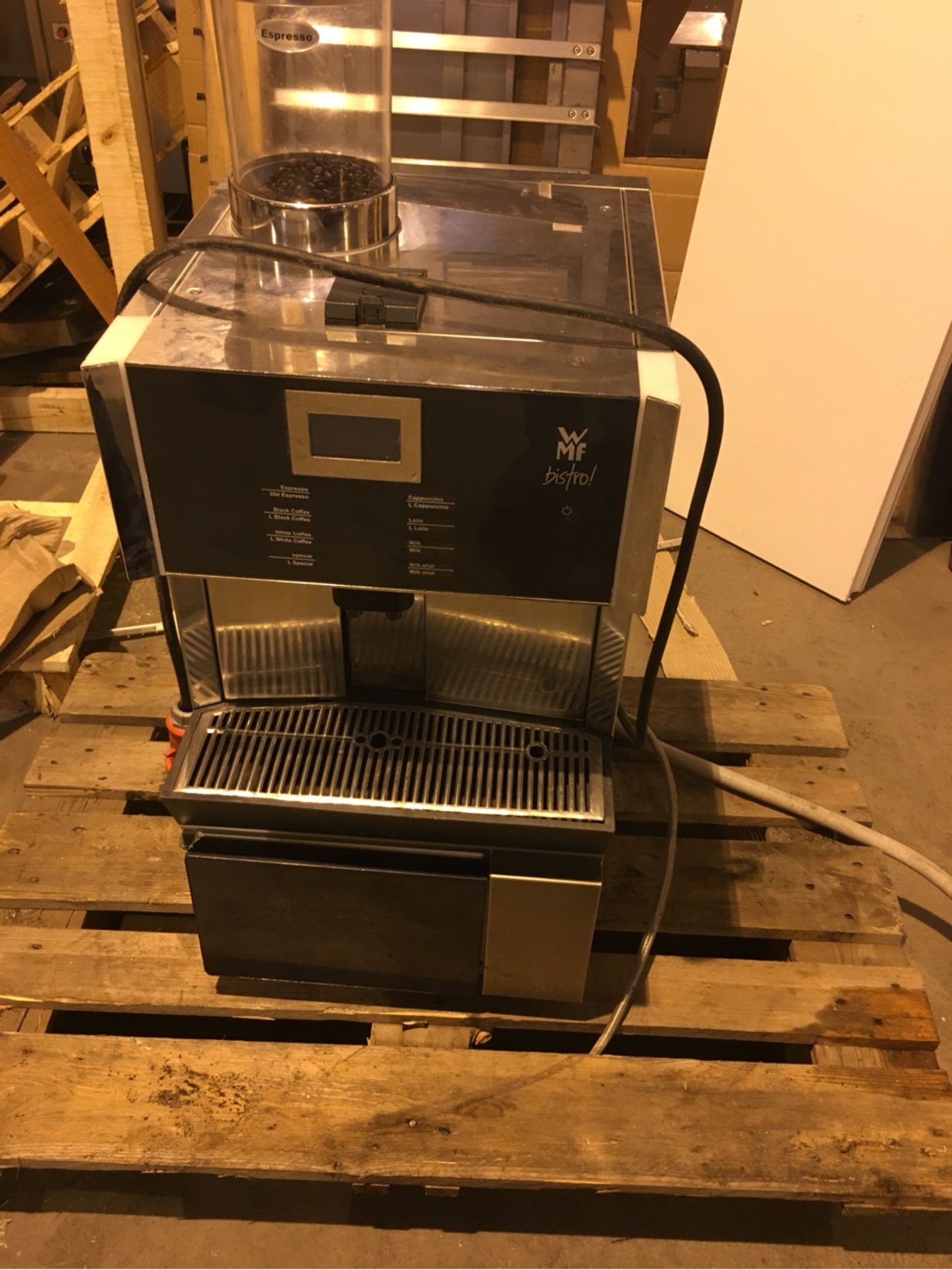 Bean to Cup Coffee Machine Model WMF Bistro with built in milk refrigerator