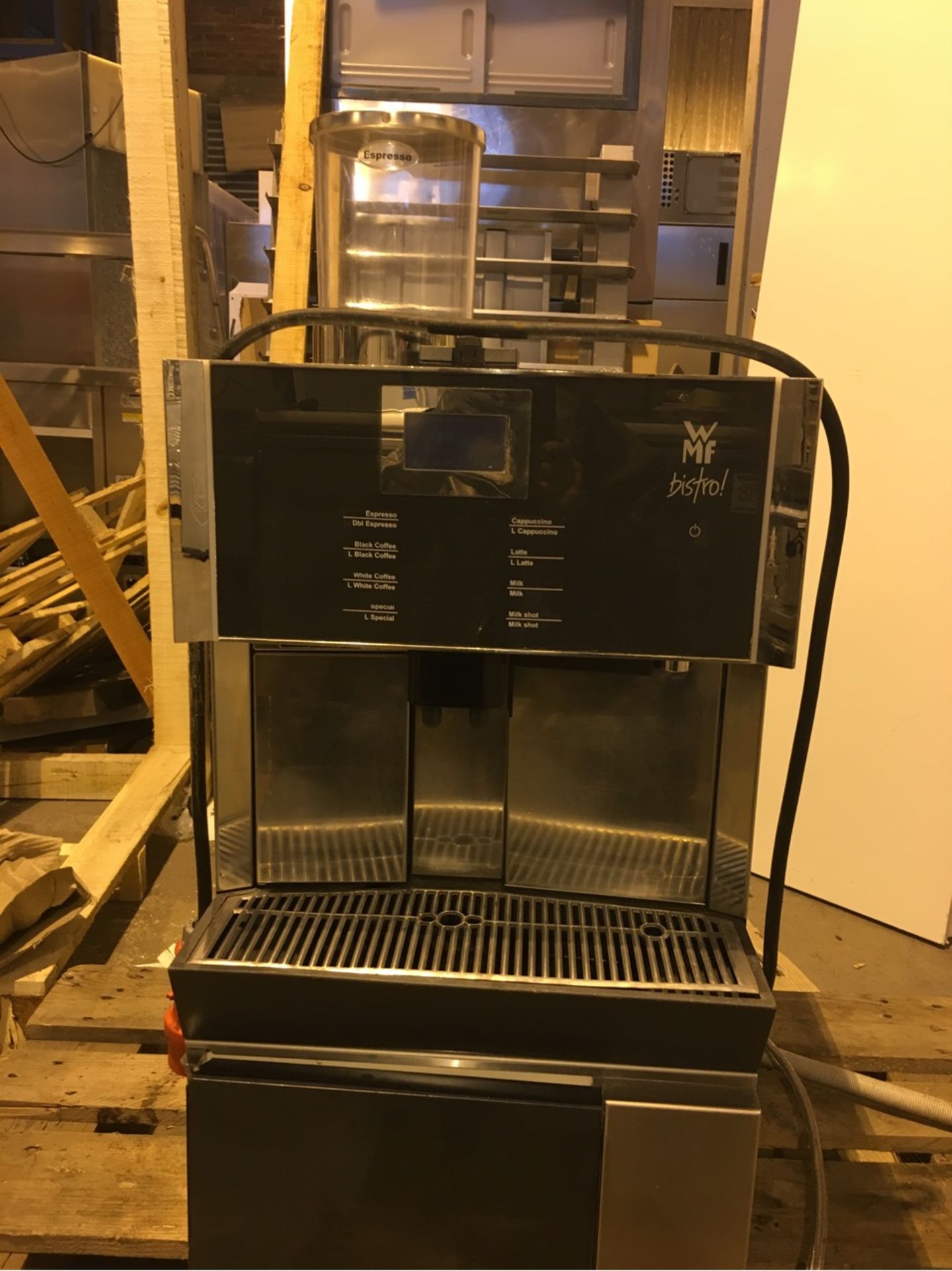 Bean to Cup Coffee Machine Model WMF Bistro with built in milk refrigerator