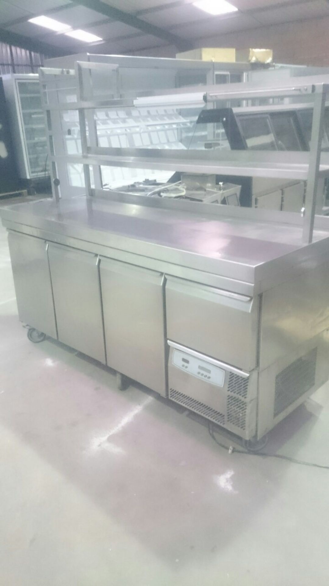 Stainless Steel 3 Door Food Preparation Fridge Table - 230v