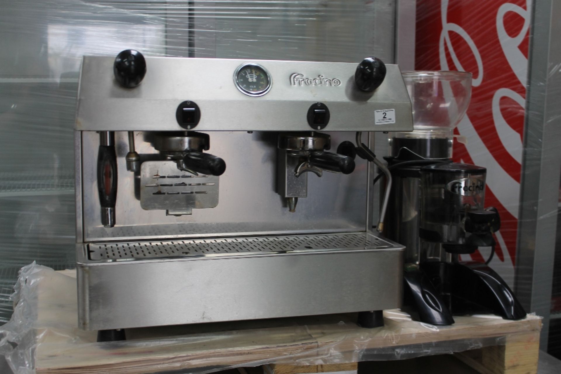 Fracino 2 Group Espresso Coffee Machine + Fracino Grinder 1-ph –Tested NO VAT - Image 2 of 2