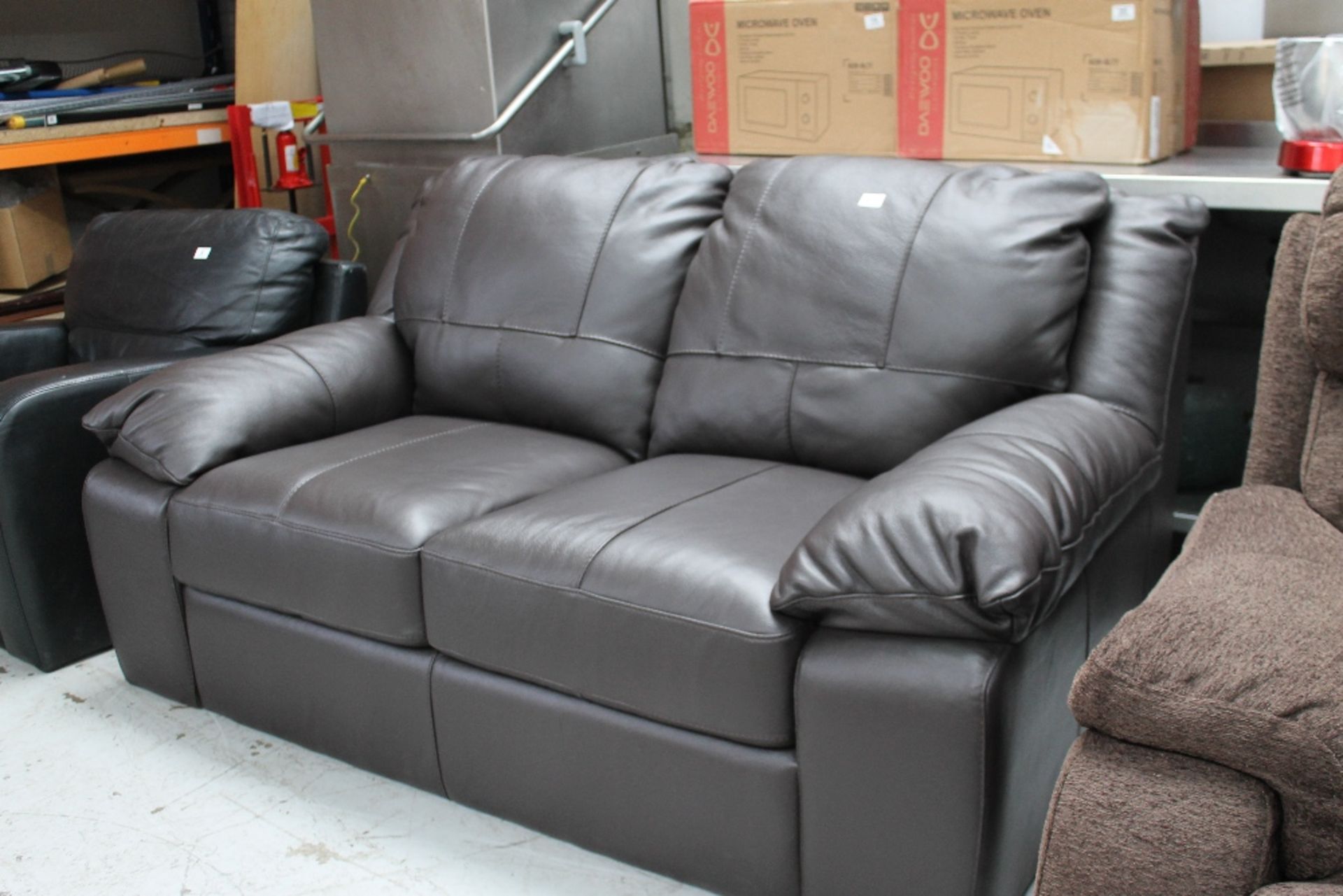 Newbury Leather Bourbon Two Seater Sofa – RRP £799 – NO VAT - Image 2 of 2