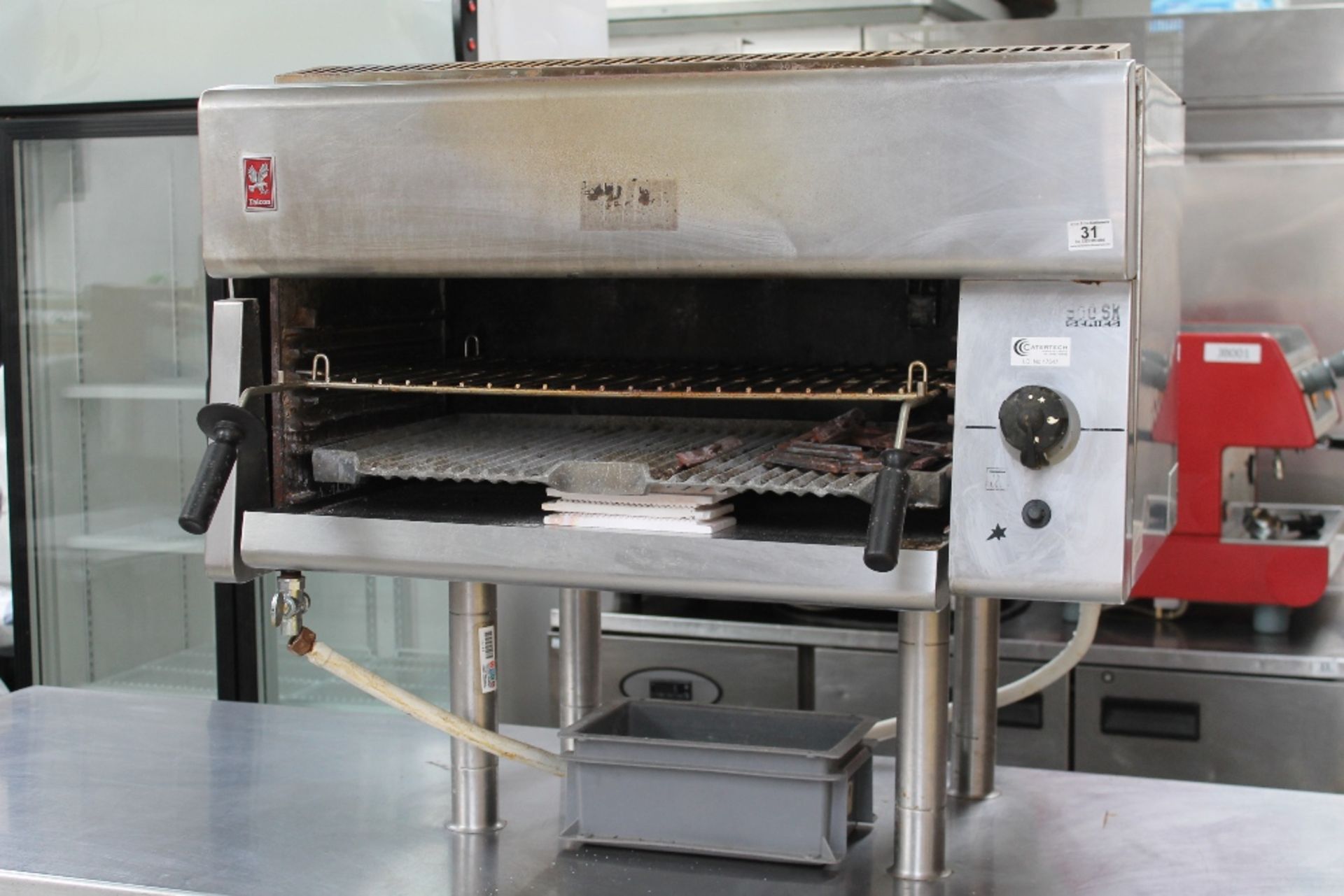 Large Falcon Grill - 500 SK – Gas - mounted on Stainless Steel Work Top  with under storage – 6ft - Image 3 of 4