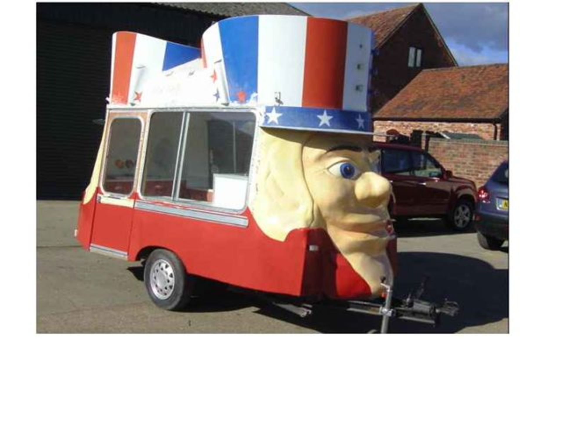 ‘Uncle Sam’ two headed Cummins built ice cream trailer. Quite a rare item, a massive attraction in - Image 2 of 7