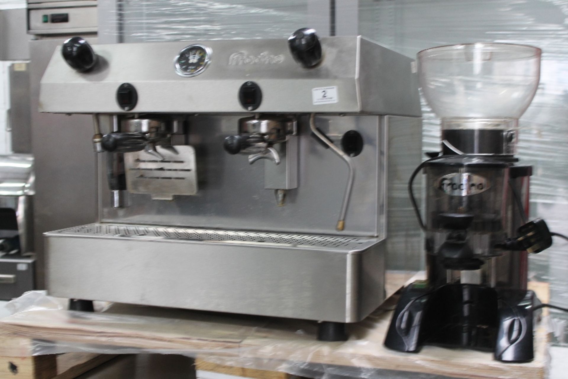 Fracino 2 Group Espresso Coffee Machine + Fracino Grinder 1-ph –Tested NO VAT