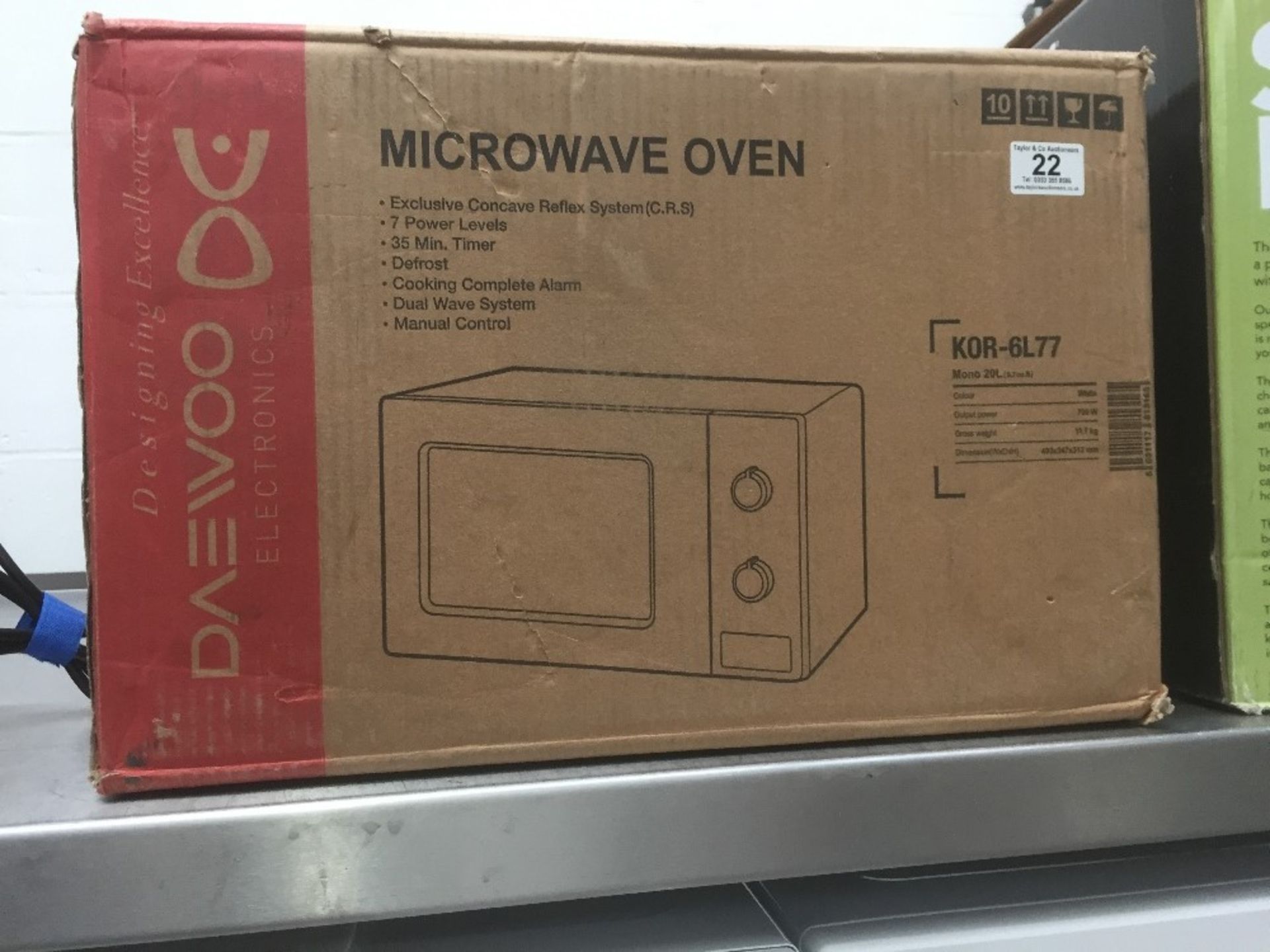 Daewoo Microwave – KOR-6L77 – NO VAT - Image 2 of 2