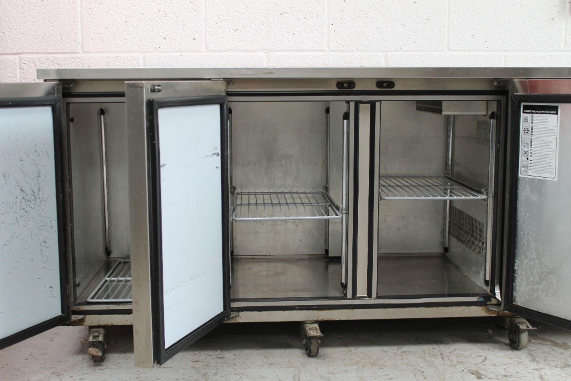 Foster Stainless Steel 3 Door Refrigerated Prep Unit – Tested - NO VAT - Image 3 of 4