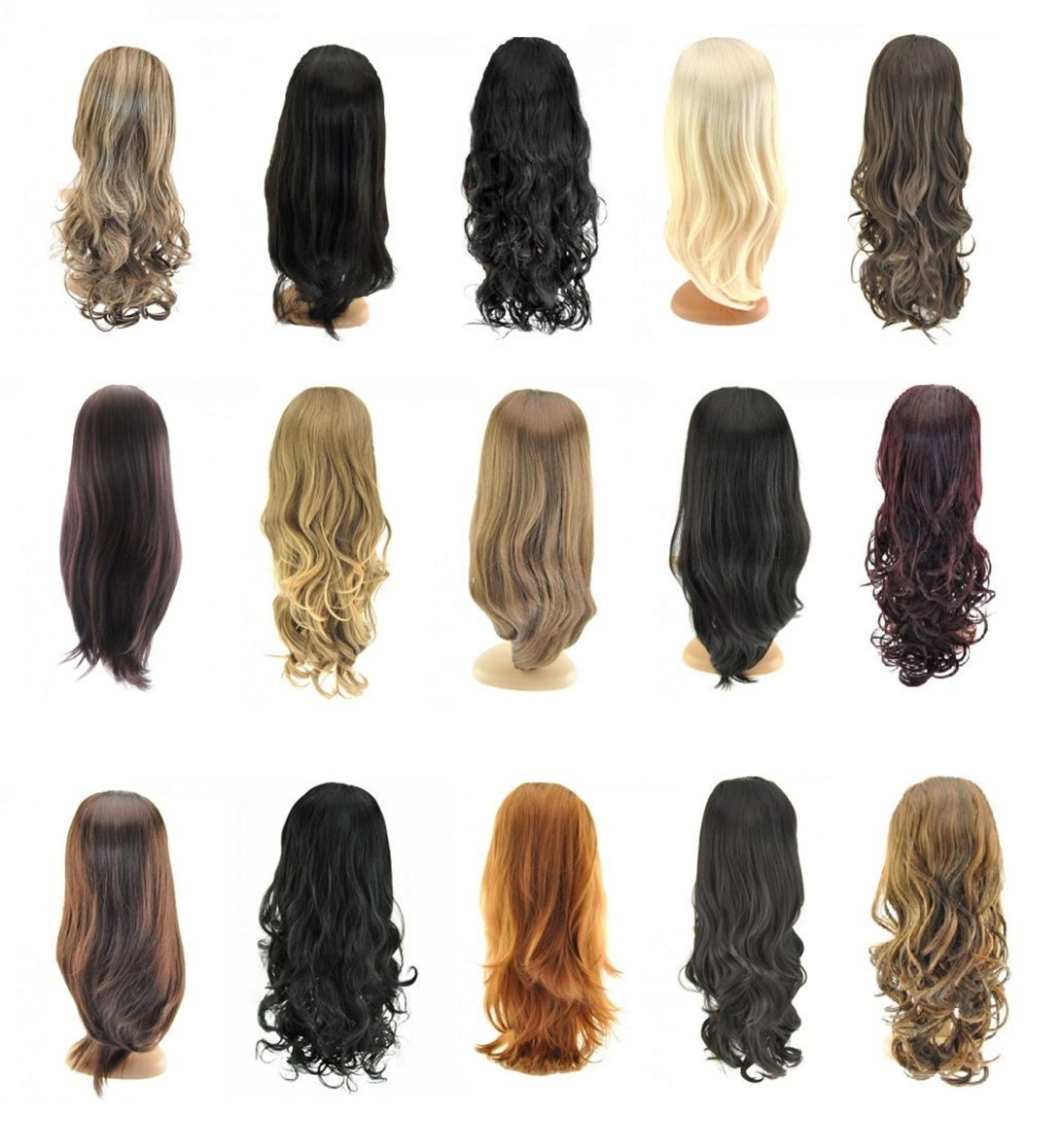 120 X Stranded Half Wigs – 3 Types – NO VAT – UK Delivery £30