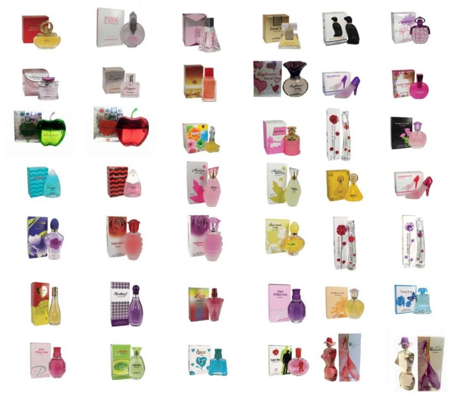 48 x Mixed Perfumes 85ml-100ml – 8 Types – NO VAT UK Delivery £10