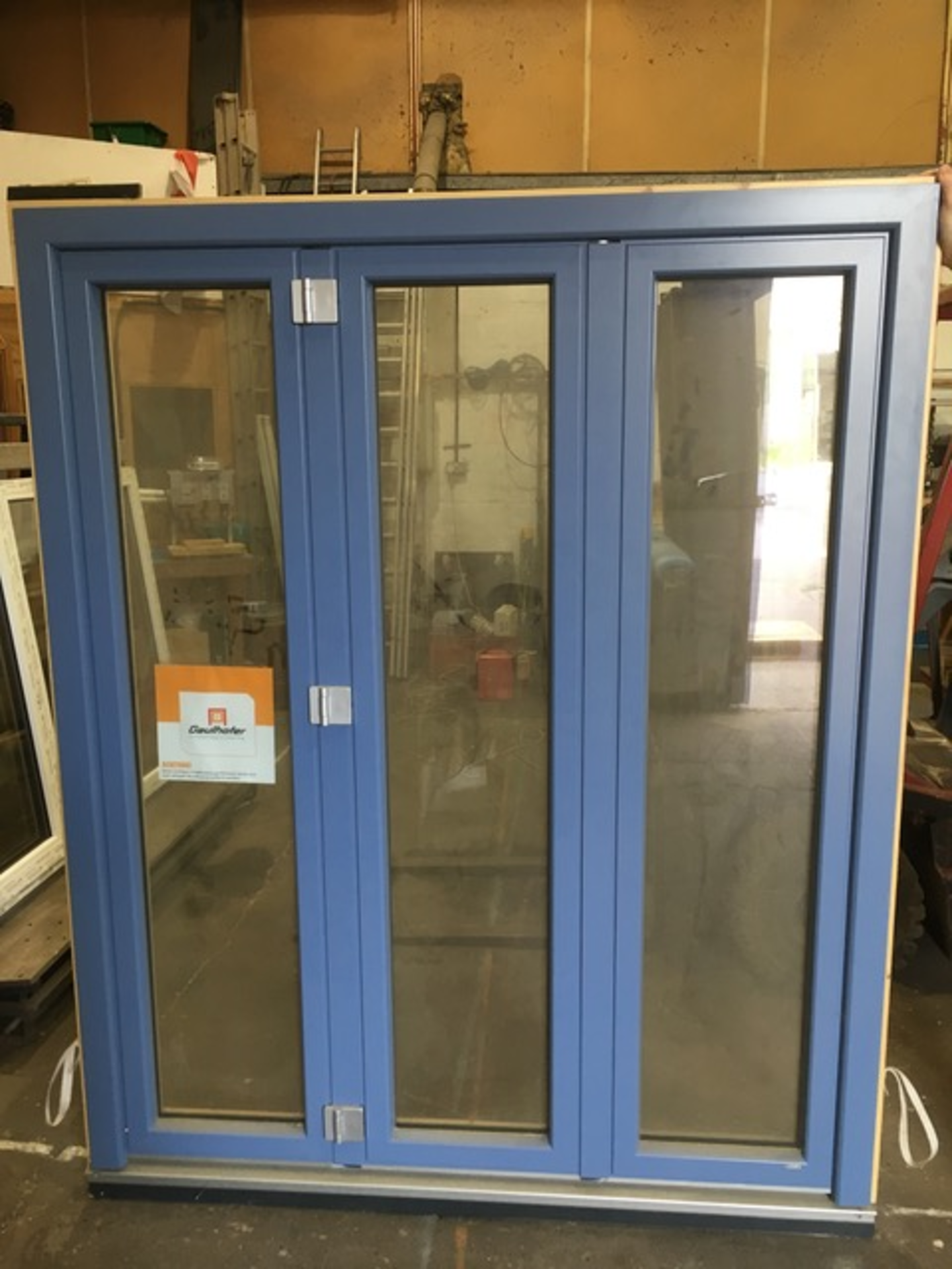 Bi-Folding Doors – NO VAT Outside View-Aluminium – Inside View – Pine Size W1700mm x H2100mm Ideal