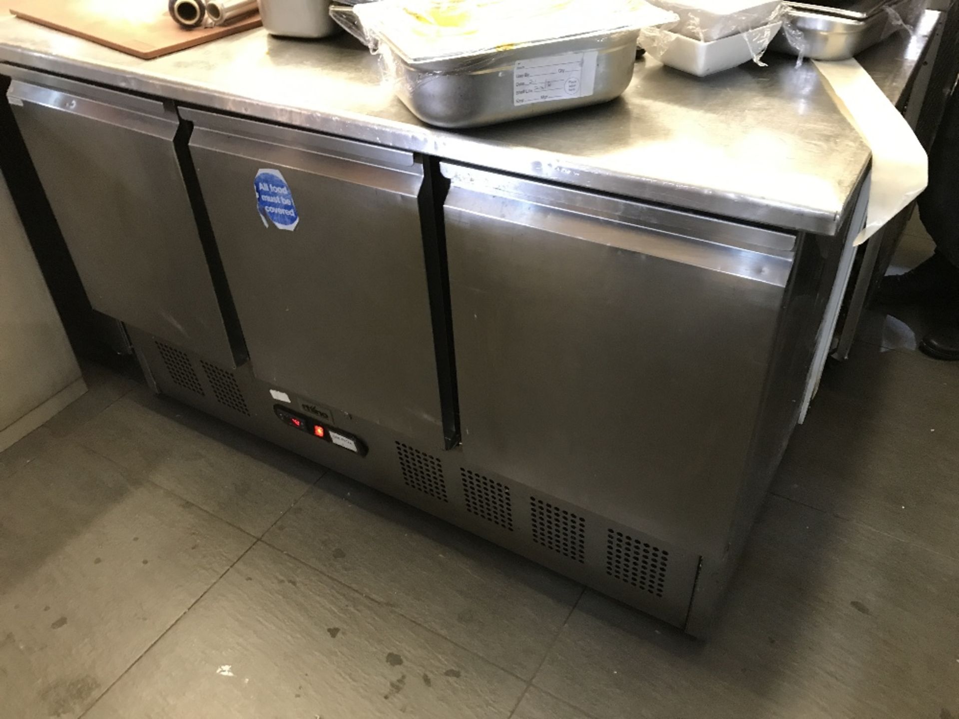 3 Door Bench Fridge – W1600mm – Working