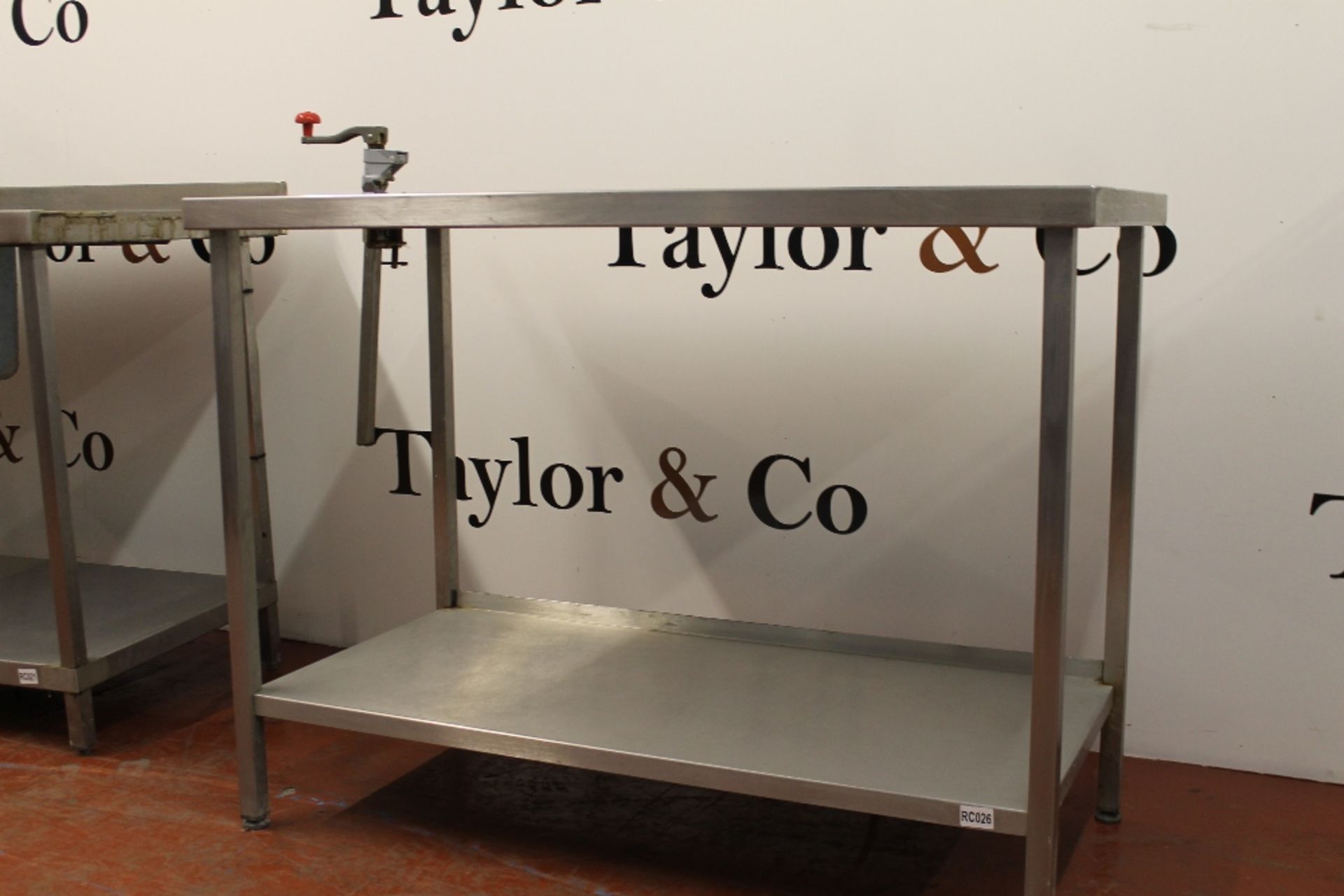 Stainless Steel Table with under shelf + Bonzer Can Opener