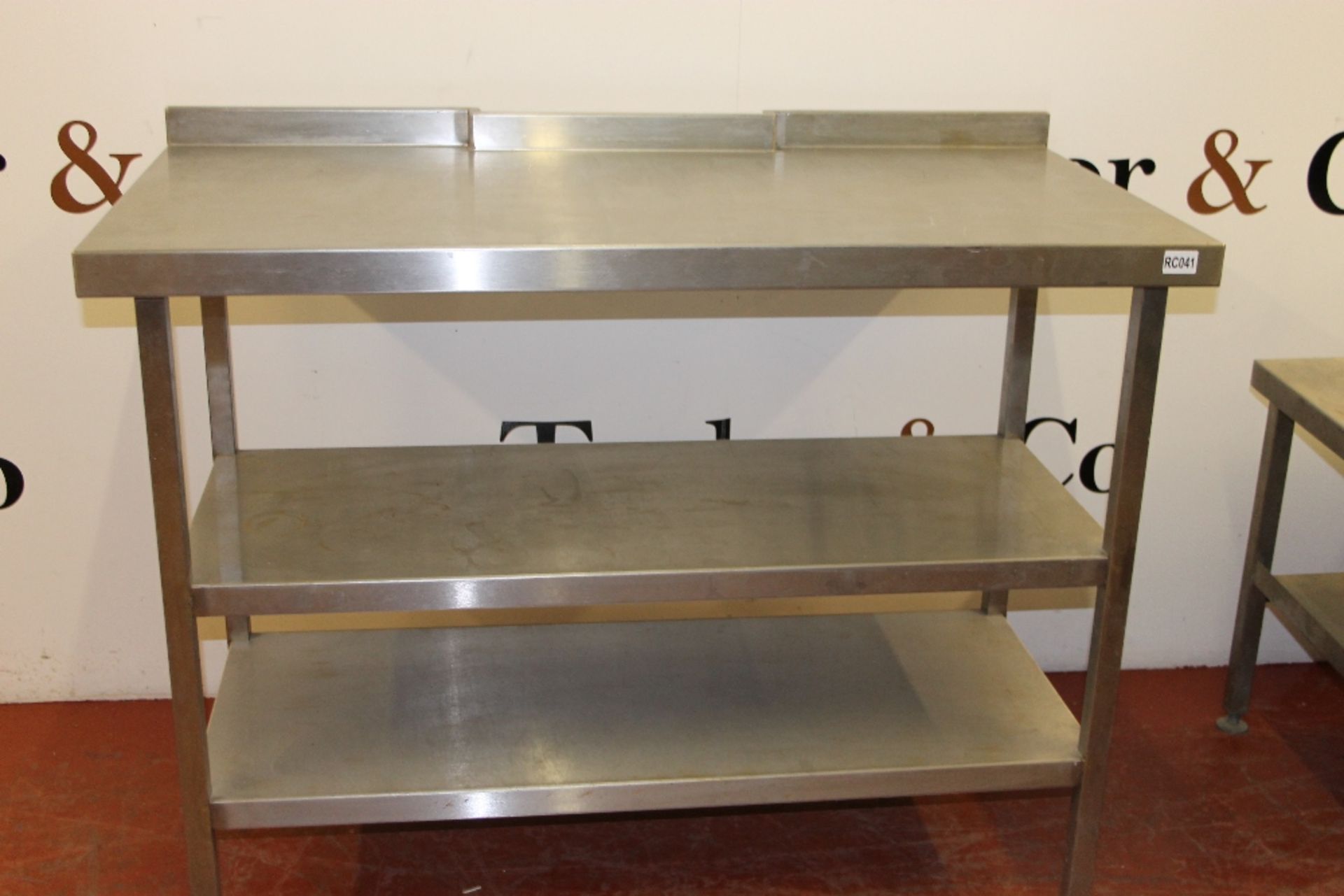 Stainless Steel Table with 2 Under Shelves W120cm x H95cm x D62cm - Image 2 of 2