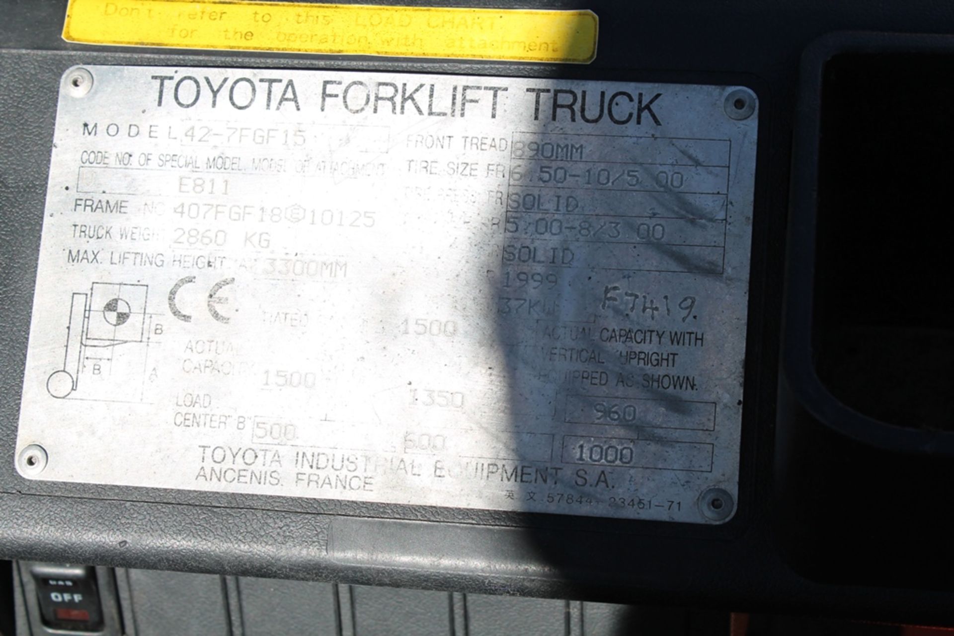 TOYOTA FORKLIFT, , T, , PLUS VAT, - Image 2 of 5