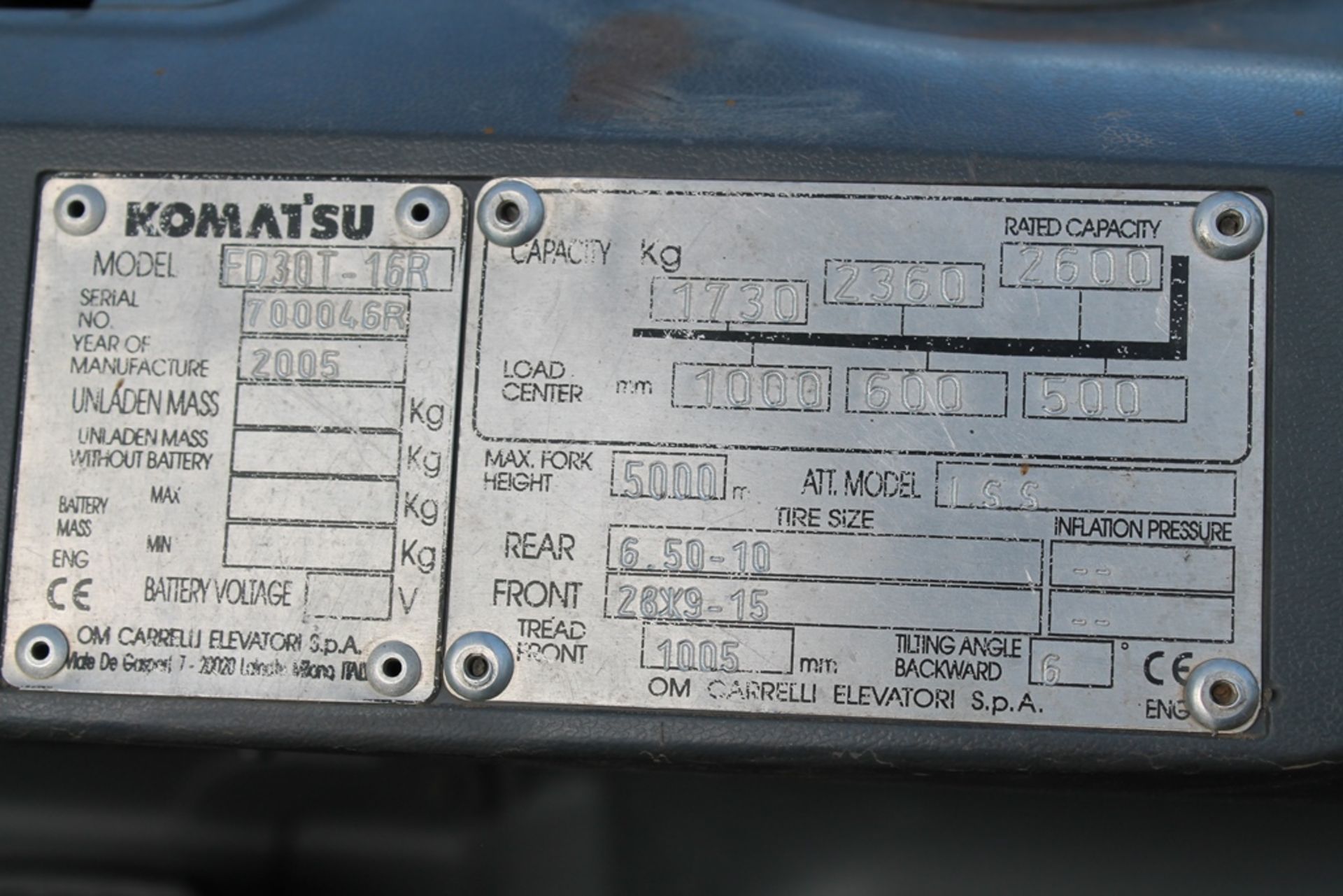 KOMATSU FD30-16, , PLUS VAT, , 5M LIFT HEIGHT, , SIDE SHIFT - Image 5 of 5