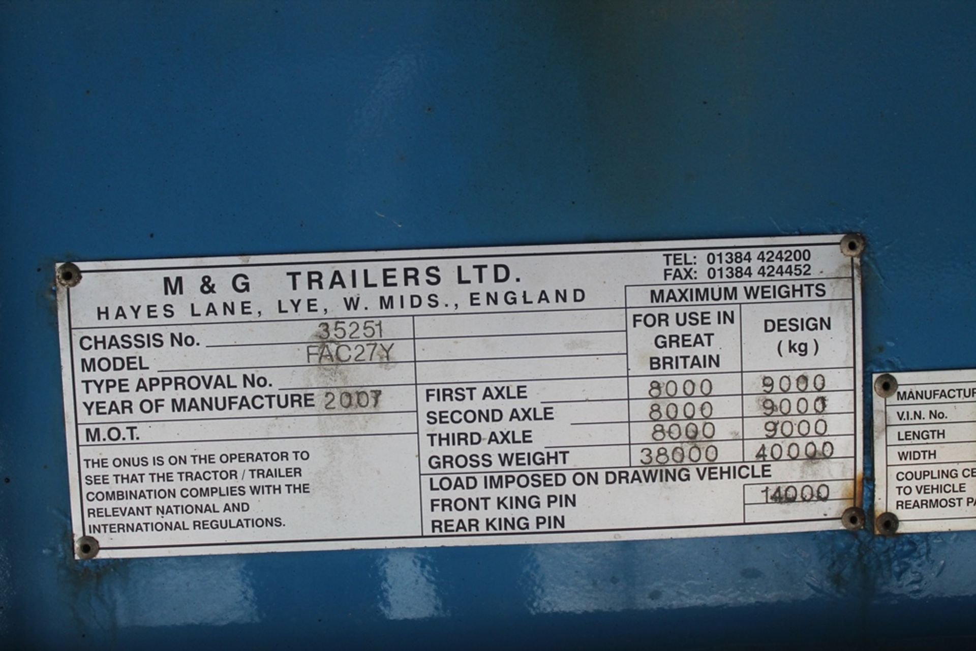 45FT TOTE LINER S26 MOT 9/18, PC HERE - Image 2 of 2