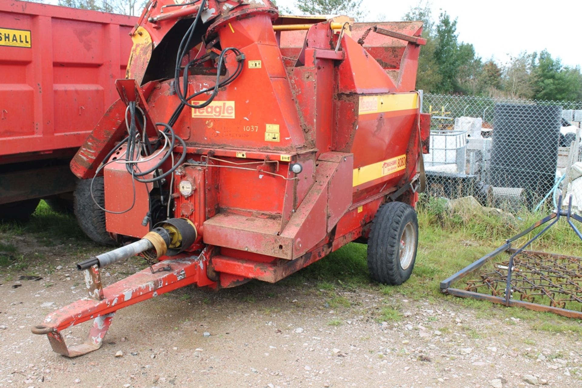 TEAGLE 8080 BALE SPREADER WITH PTO & CONTROL BOX