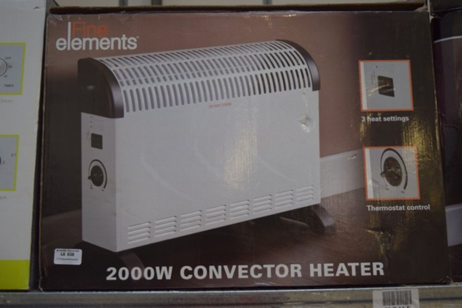 1 X BOXED FINE ELEMENTS 2000W CONVECTOR HEATER RRP £95