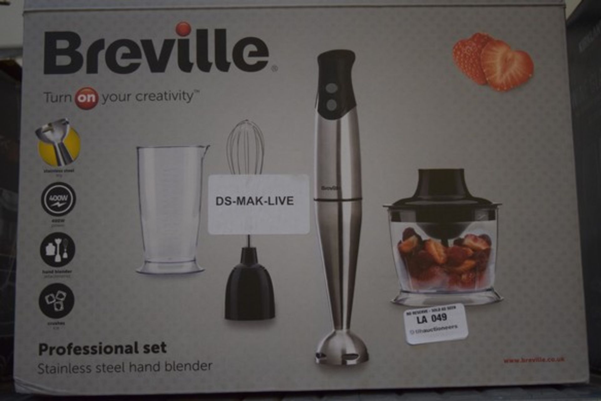 1 X BOXED BREVILLE PROFESSIONAL SET STAINLESS STEEL HAND BLENDER RRP £45