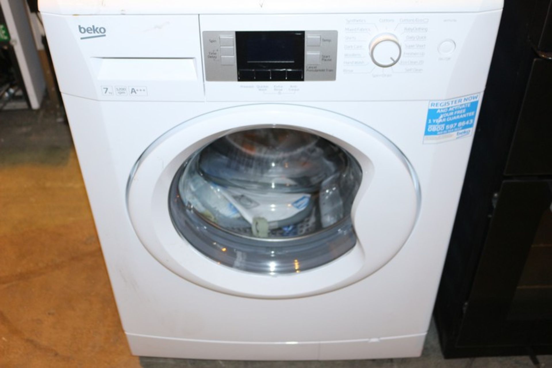1 x BEKO 7KG 1200RPM AAA RATED DIGITAL DISPLAY UNDER THE COUNTER WASHING MACHINE IN WHITE (
