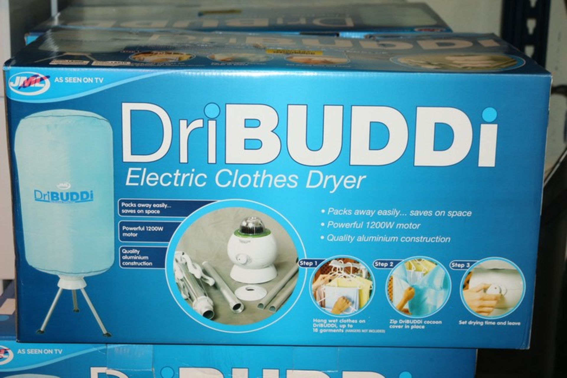 1 x BOXED DRIBUDDI 1200W ELECTRICALLY HEATED CLOTHES DRYER *PLEASE NOTE THAT THE BID PRICE IS