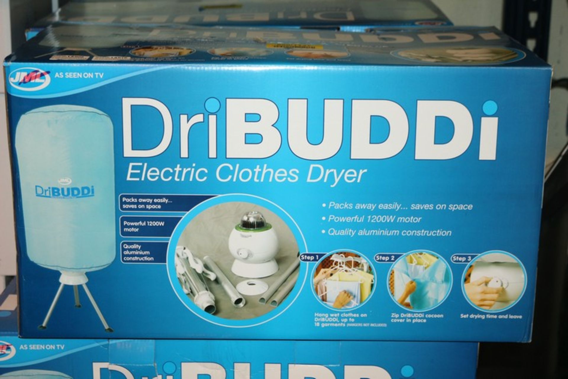 1 x BOXED DRIBUDDI 1200W ELECTRICALLY HEATED CLOTHES DRYER *PLEASE NOTE THAT THE BID PRICE IS