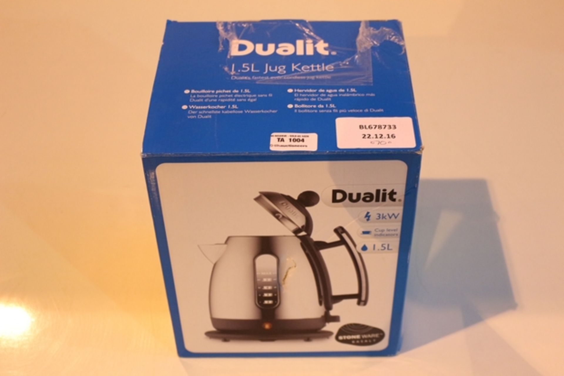 1X BOXED DUALIT 1.5 LTR JUG KETTLE RRP £70 (BL678733)