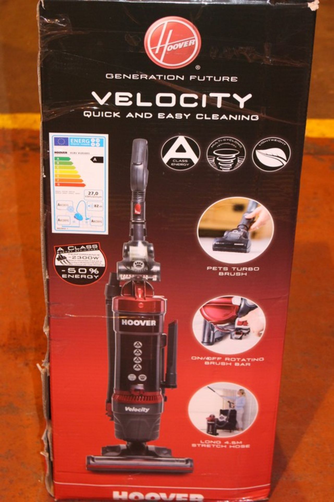 1 x BOXED HOOVER VELOCITY UPRIGHT VACUUM CLEANER (23.1.17) *PLEASE NOTE THAT THE BID PRICE IS