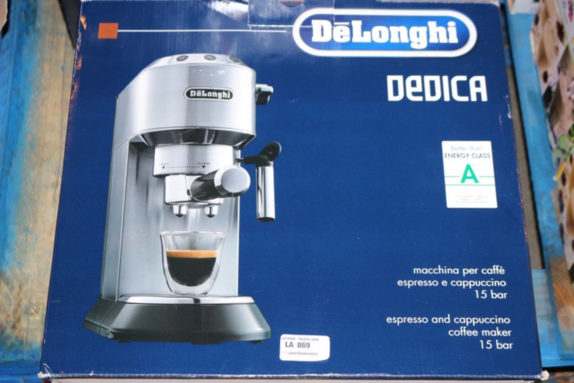 1 x BOXED DELONGHI DEDICA 15 BAR CAPPUCCINO COFFEE MAKER RRP £200 (17.2.17) *PLEASE NOTE THAT THE