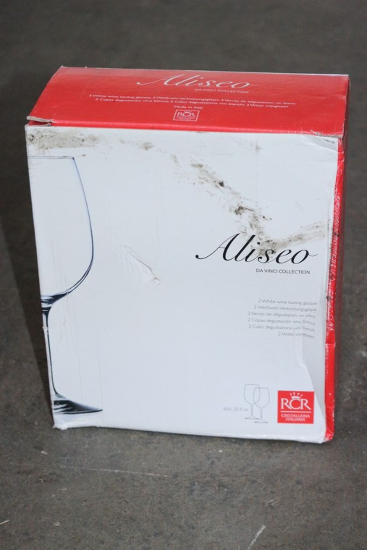 4 x BOXED PACKS OF ALISEO DAVINCI COLLECTION RCR WINE GLASSES *PLEASE NOTE THAT THE BID PRICE IS