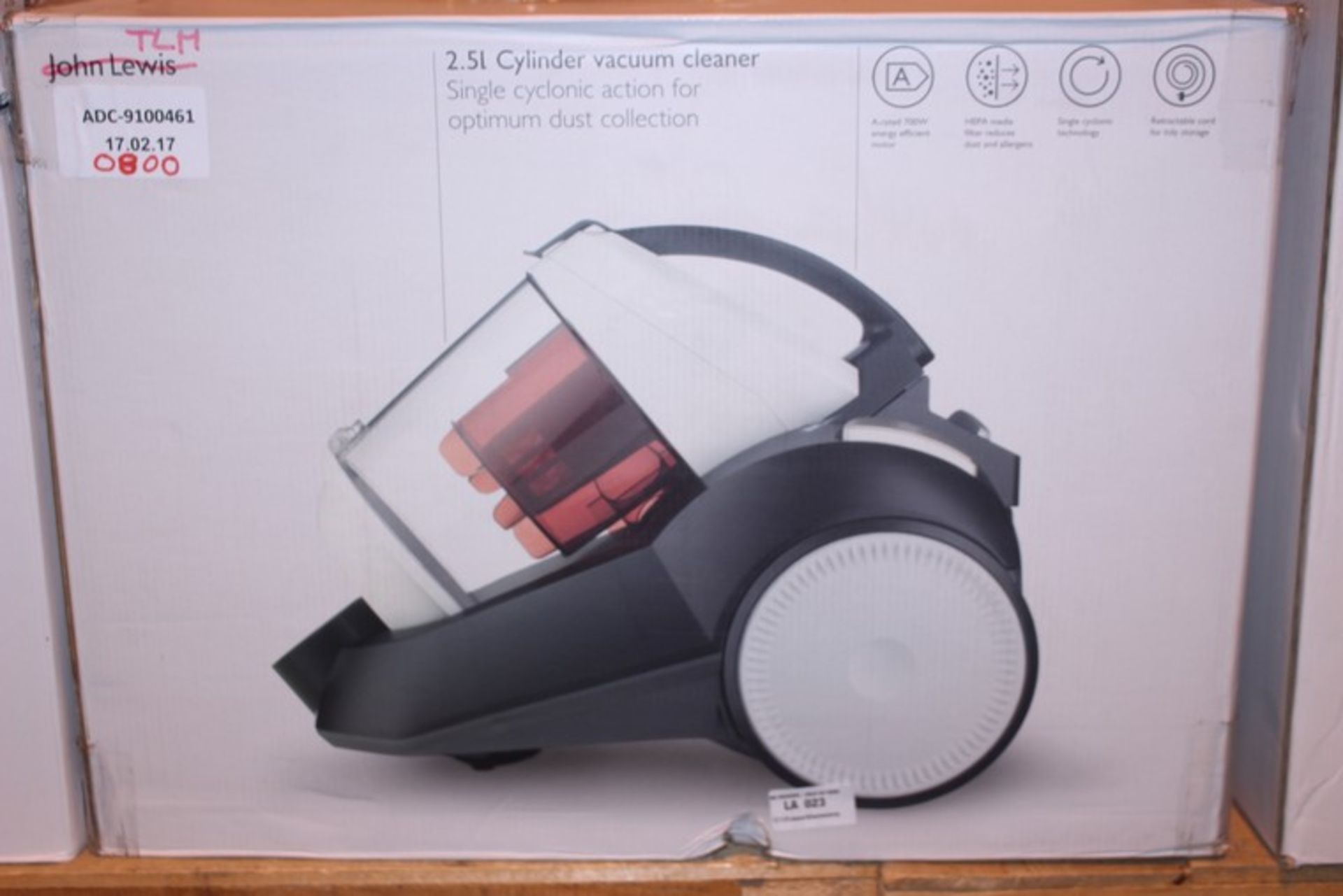 1 x BOXED 2.5L SINGLE CYCLONIC CYLINDER VACUUM CLEANER RRP £80 (17.2.17) *PLEASE NOTE THAT THE BID