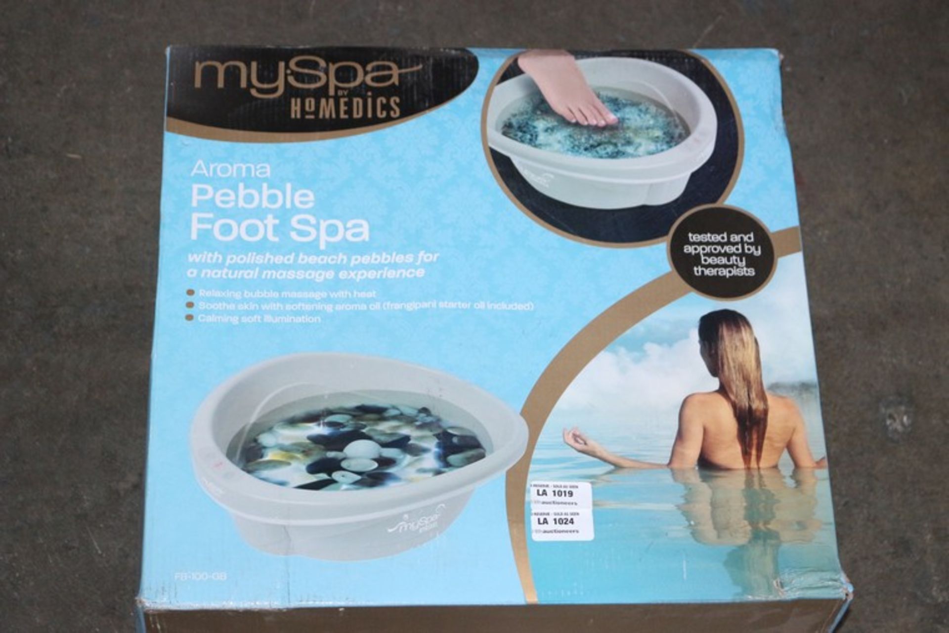 1 x BOXED MY SPA BY HOMEDICS AROMA PEDAL FOOT SPA *PLEASE NOTE THAT THE BID PRICE IS MULTIPLIED BY