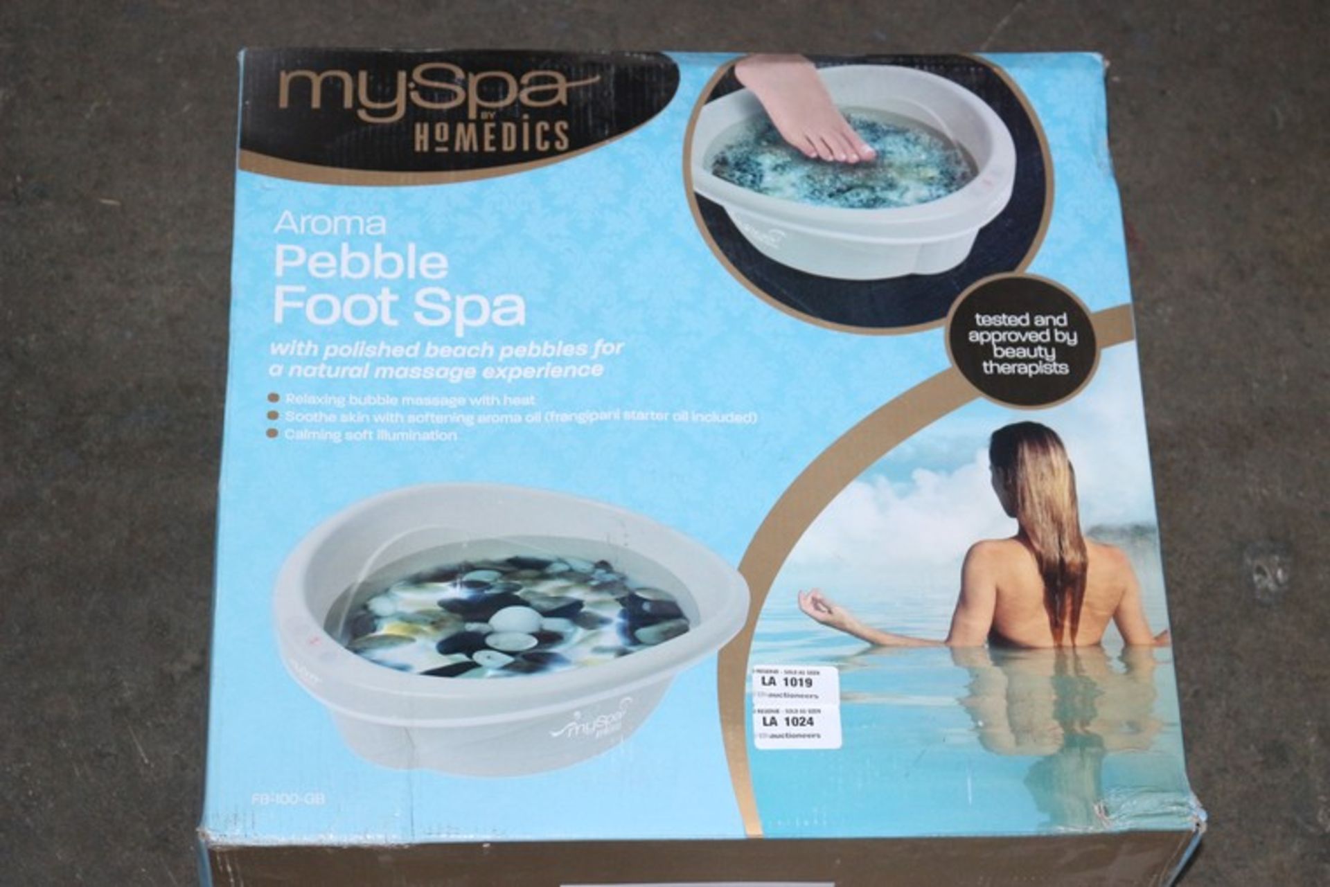 1 x BOXED MY SPA BY HOMEDICS AROMA PEDAL FOOT SPA *PLEASE NOTE THAT THE BID PRICE IS MULTIPLIED BY