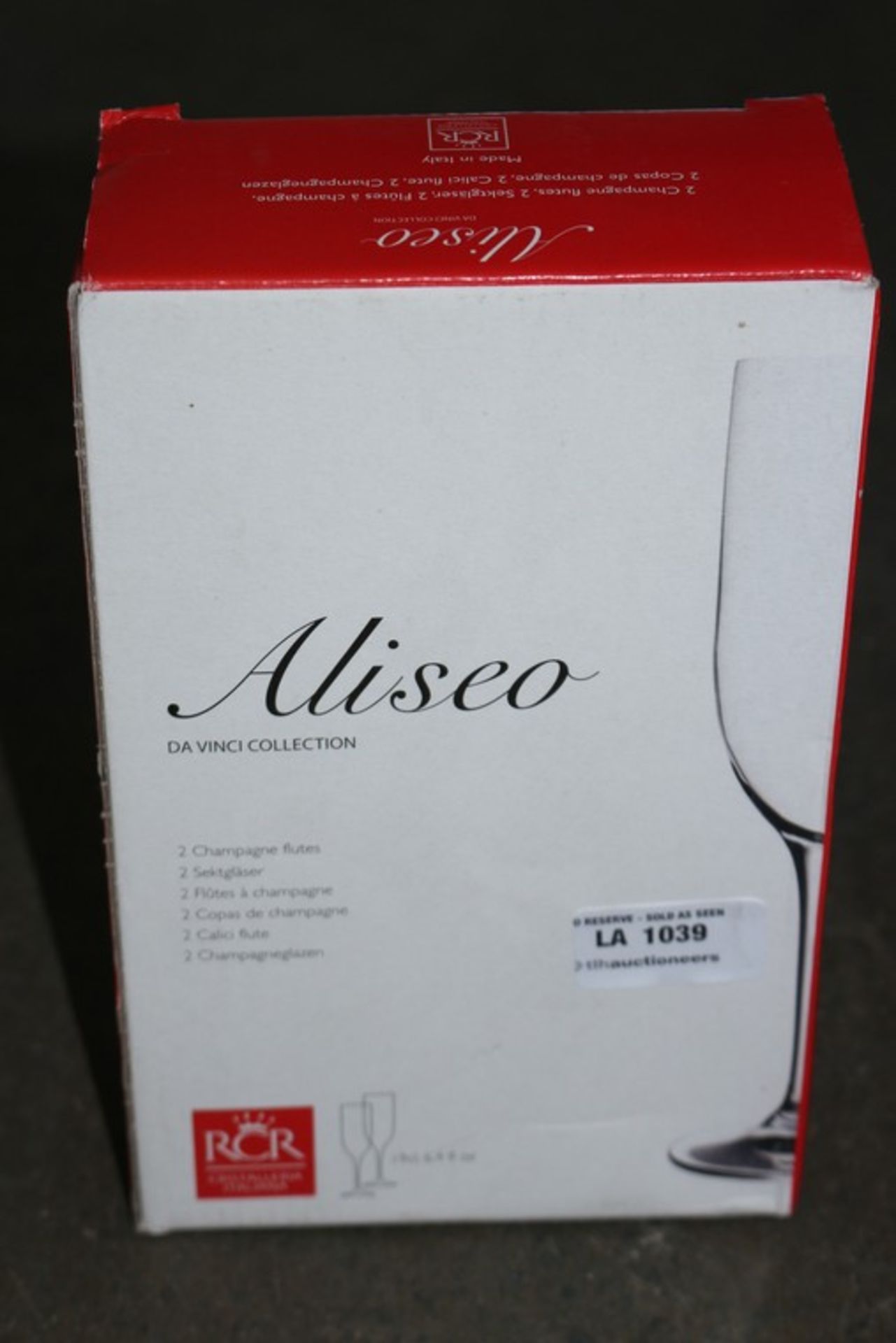 3 x BOXED PACKS OF ALISEO DAVINCI COLLECTION RCR WINE GLASSES *PLEASE NOTE THAT THE BID PRICE IS