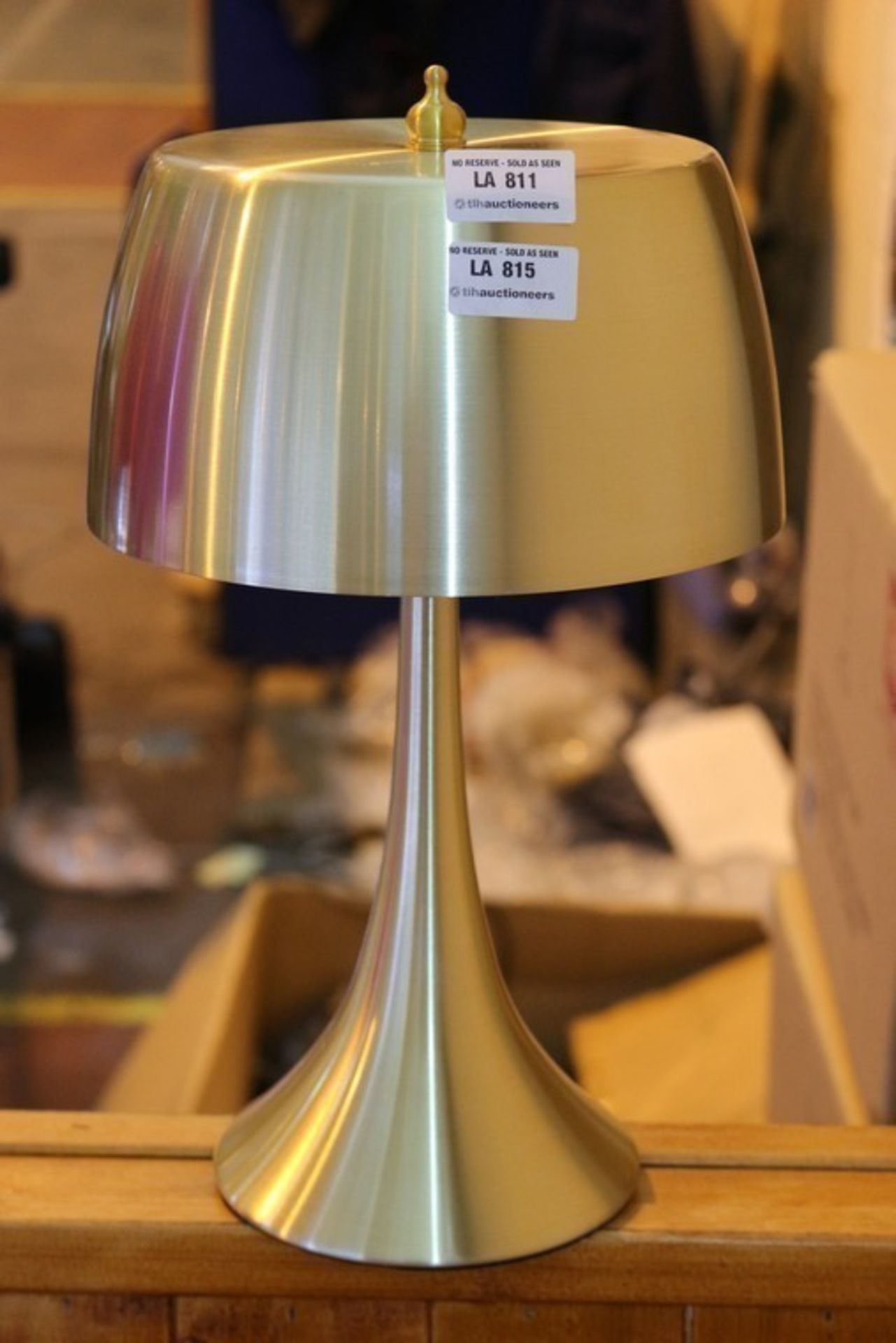 1 x BELLE STYLE TABLE LAMP IN GOLD (12-GS) *PLEASE NOTE THAT THE BID PRICE IS MULTIPLIED BY THE