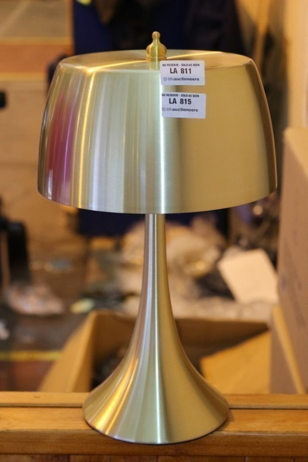 1 x BELLE STYLE TABLE LAMP IN GOLD (12-GS) *PLEASE NOTE THAT THE BID PRICE IS MULTIPLIED BY THE