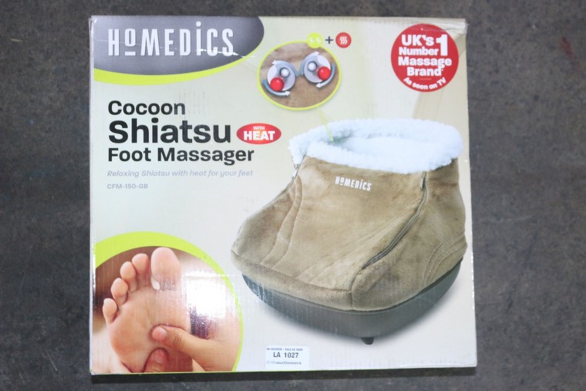 2 x BOXED HOMEDICS COCOON SHIATSU FOOT MASSAGERS WITH HEAT *PLEASE NOTE THAT THE BID PRICE IS