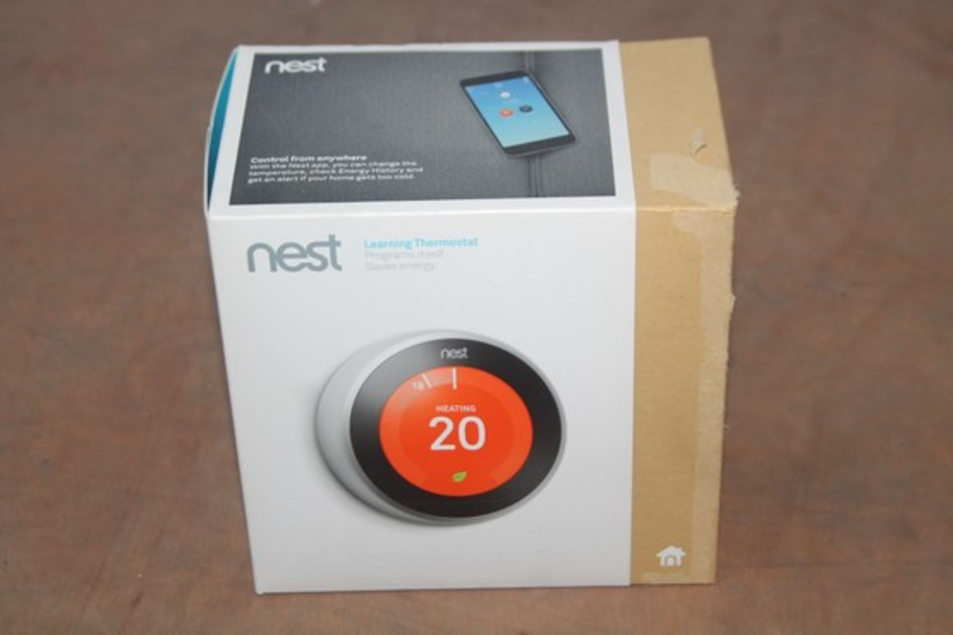 BOXED NEST LEARNING THERMOSTAT PROGRAMS ITSELF SAVES ENGERY HOME SMART THERMOSTAT RRP £200 (