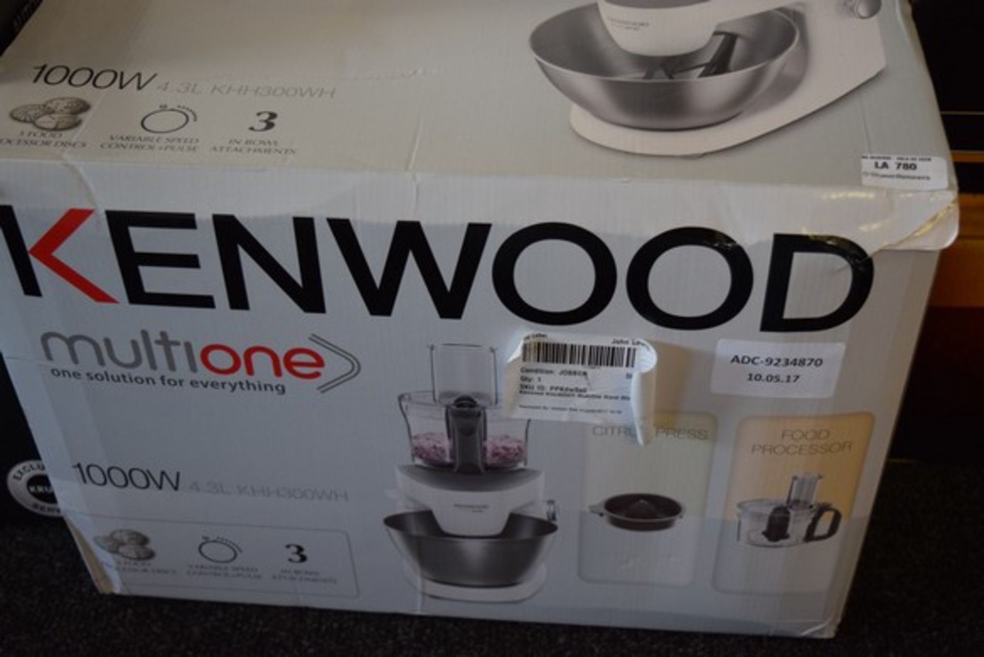 1 x BOXED KENWOOD MULTI 1 1000W STAND MIXER RRP £270 10.05.17 *PLEASE NOTE THAT THE BID PRICE IS